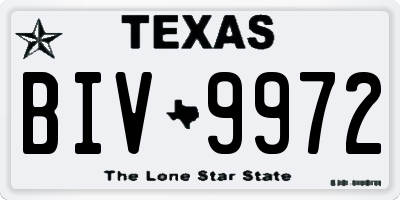 TX license plate BIV9972