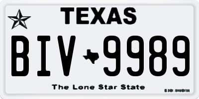 TX license plate BIV9989