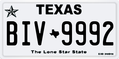 TX license plate BIV9992