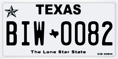TX license plate BIW0082