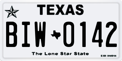 TX license plate BIW0142