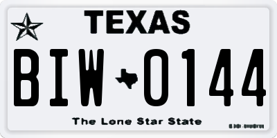 TX license plate BIW0144