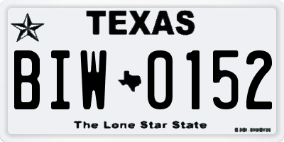 TX license plate BIW0152