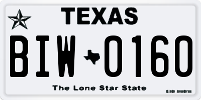 TX license plate BIW0160