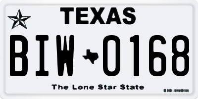 TX license plate BIW0168