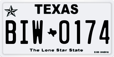 TX license plate BIW0174