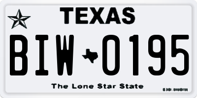 TX license plate BIW0195