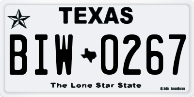 TX license plate BIW0267