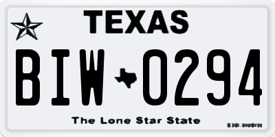TX license plate BIW0294