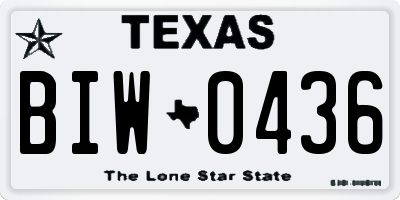 TX license plate BIW0436