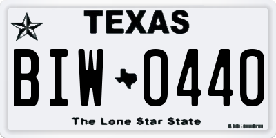 TX license plate BIW0440
