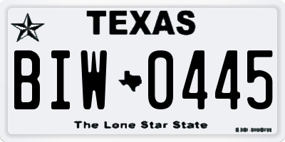 TX license plate BIW0445