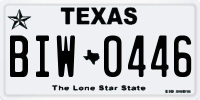 TX license plate BIW0446