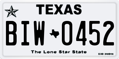 TX license plate BIW0452