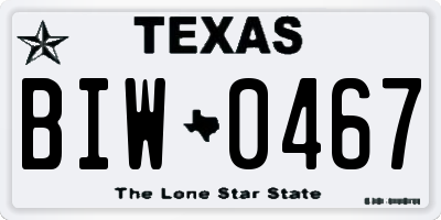 TX license plate BIW0467