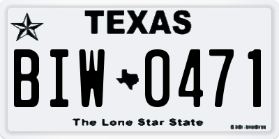 TX license plate BIW0471