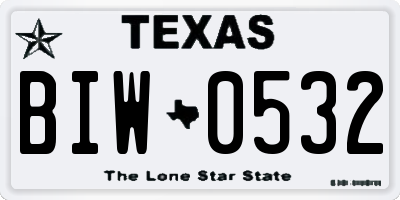 TX license plate BIW0532
