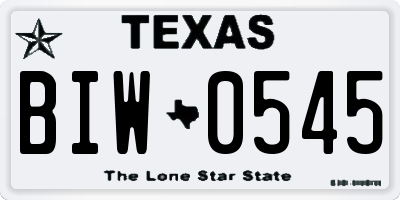 TX license plate BIW0545