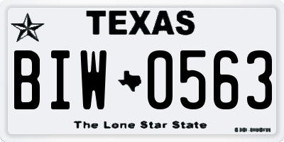 TX license plate BIW0563