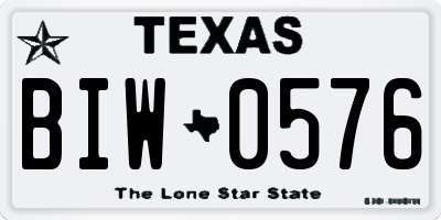 TX license plate BIW0576