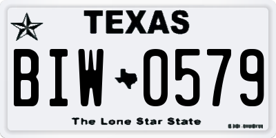 TX license plate BIW0579