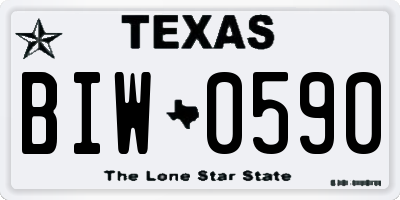 TX license plate BIW0590
