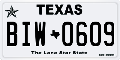 TX license plate BIW0609