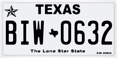 TX license plate BIW0632