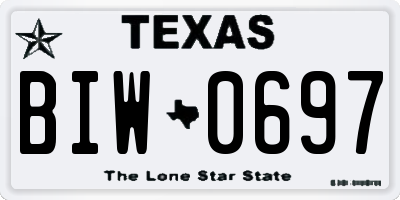 TX license plate BIW0697