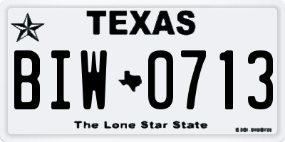 TX license plate BIW0713