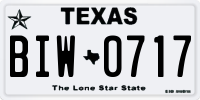 TX license plate BIW0717