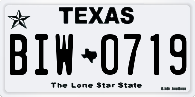 TX license plate BIW0719