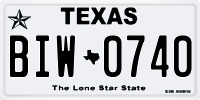 TX license plate BIW0740