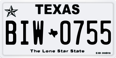 TX license plate BIW0755