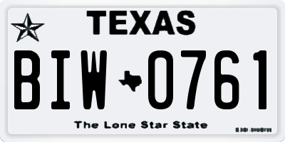 TX license plate BIW0761
