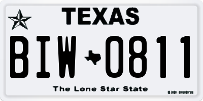 TX license plate BIW0811