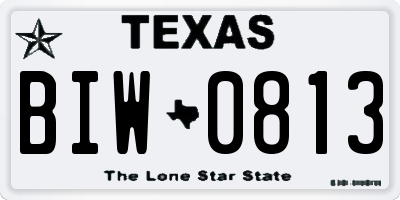 TX license plate BIW0813