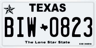 TX license plate BIW0823