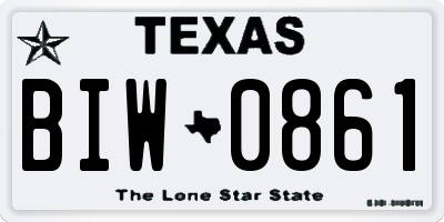 TX license plate BIW0861