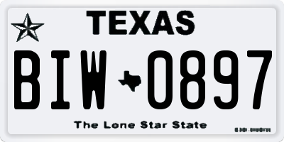 TX license plate BIW0897
