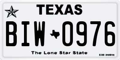 TX license plate BIW0976