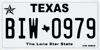 TX license plate BIW0979