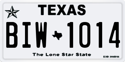 TX license plate BIW1014