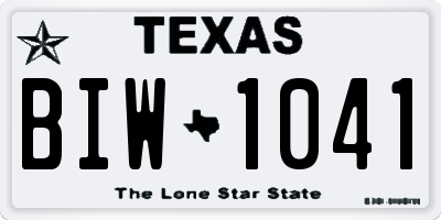 TX license plate BIW1041