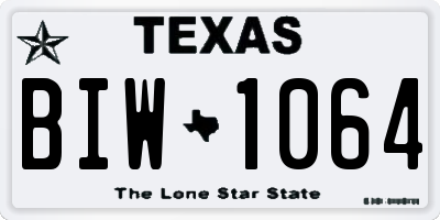 TX license plate BIW1064