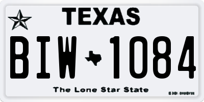 TX license plate BIW1084
