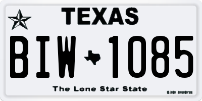 TX license plate BIW1085