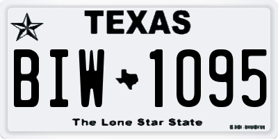 TX license plate BIW1095