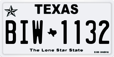 TX license plate BIW1132