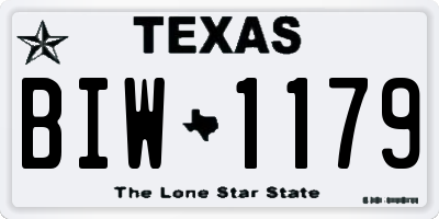 TX license plate BIW1179